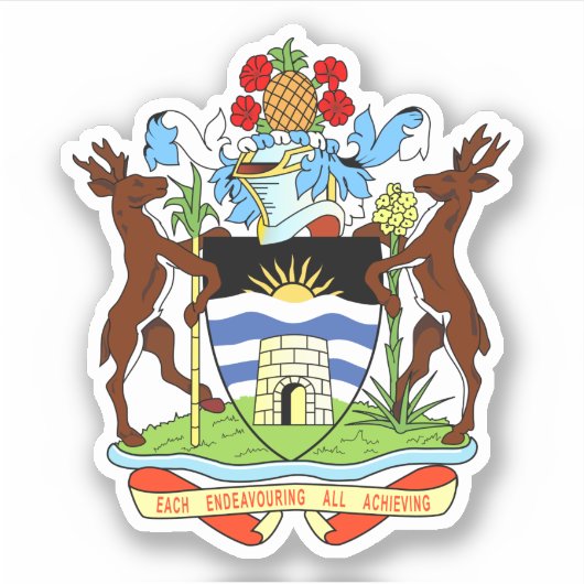 Wapenstaart van Antigua en Barbuda Sticker (Voorkant)