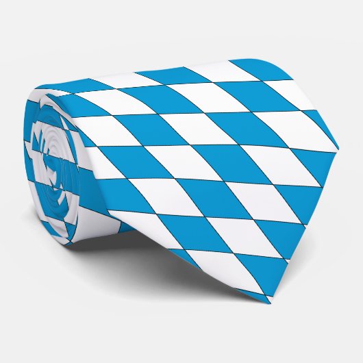 Wapenstaart van Beieren in blauw en wit Stropdas (Opgerold)