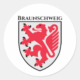 Wapenstaart van Braunschweig, Duitsland Ronde Sticker
