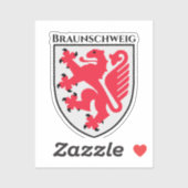 Wapenstaart van Braunschweig, Duitsland Sticker (Vel)