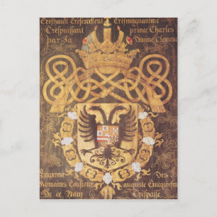 Wapenstaart van Charles V van het 23e hoofdstuk Briefkaart
