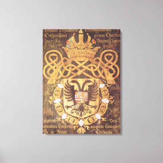 Wapenstaart van Charles V van het 23e hoofdstuk Canvas Afdruk (Voorkant)