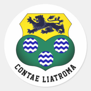 Wapenstaart van County Leitrim, Ierland Ronde Sticker