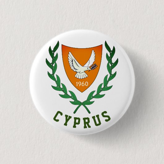 Wapenstaart van CYPRUS Ronde Button 3,2 Cm (Voorkant)