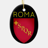 Wapenstaart van de stad Rome, Italië Keramisch Ornament (Achterkant)