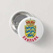 Wapenstaart van Denemarken Ronde Button 3,2 Cm (Voorkant /achterkant)