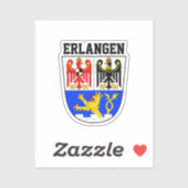 Wapenstaart van Erlangen, DUITSLAND Sticker (Vel)
