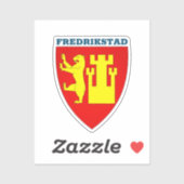Wapenstaart van Fredrikstad, Noorwegen Sticker (Vel)