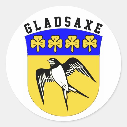 Wapenstaart van Gladsaxe, Denemarken Ronde Sticker (Voorkant)