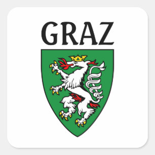 Wapenstaart van Graz - OOSTENRIJK Vierkante Sticker