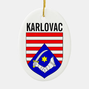 Wapenstaart van het district Karlovac, Kroatië Keramisch Ornament