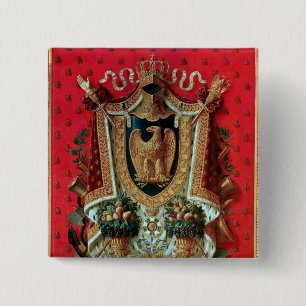 Wapenstaart van het Franse Rijk Vierkante Button 5,1 Cm