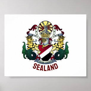 Wapenstaart van het Vorstendom Sealand Poster