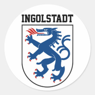 Wapenstaart van Ingolstadt, Beieren - DUITSLAND Ronde Sticker