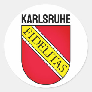Wapenstaart van Karlsruhe, DUITSLAND Ronde Sticker