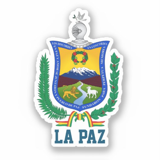 Wapenstaart van La Paz, Bolivia Sticker (Voorkant)