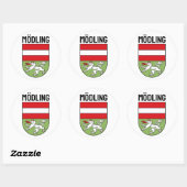 Wapenstaart van Mödling (OOSTENRIJK) Ronde Sticker (Vel)