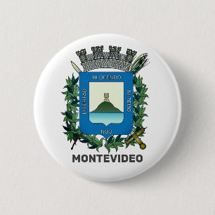 Wapenstaart van Montevideo, Uruguay Ronde Button 5,7 Cm