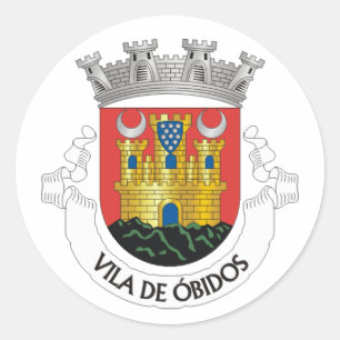 Wapenstaart van Óbidos, Portugal Ronde Sticker