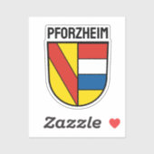 Wapenstaart van Pforzheim, Duitsland Sticker (Vel)