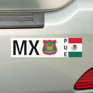 Wapenstaart van Puebla de los Ángeles, Mexico Bumpersticker