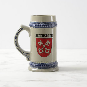 Wapenstaart van Regensburg, Duitsland Beer Stein Bierpul
