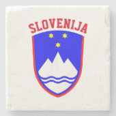 Wapenstaart van SLOVENIË Stenen Onderzetter (Voorkant)