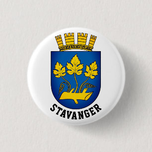 Wapenstaart van Stavanger, Noorwegen Ronde Button 3,2 Cm