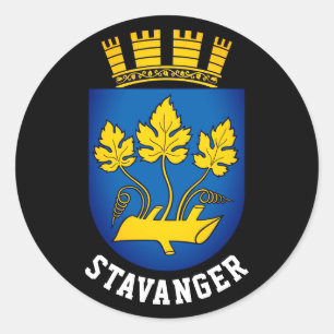 Wapenstaart van Stavanger, Noorwegen Ronde Sticker