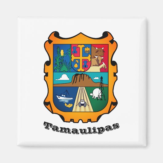 Wapenstaart van Tamaulipas (Mexico) Magneet (Voorkant)