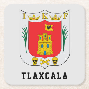 Wapenstaart van Tlaxcala, Mexico Vierkante Kartonnen Onderzetter