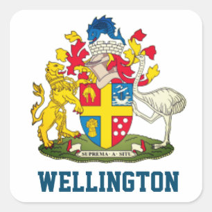 Wapenstaart van Wellington, Nieuw-Zeeland Vierkante Sticker