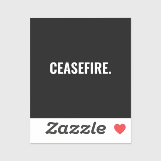 Wapenstilstand zwart wit tekst minimalistische ant sticker (Vel)