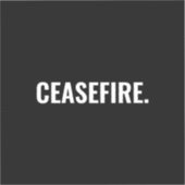 Wapenstilstand zwart wit tekst minimalistische ant sticker (Voorkant)