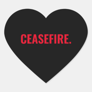 Wapenstilstand zwarte rode tekst minimalistische a hart sticker