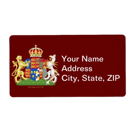 Wapenvangers Anne Boleyn Etiket (Voorkant)