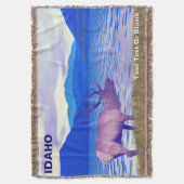 Wapiti (Eland) Aan Het Meer Deken (Voorkant Verticaal)