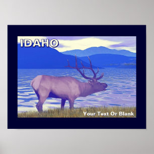 Wapiti (Eland) Aan Het Meer Poster