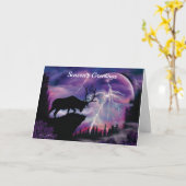 Wapitihengst met uitzicht op onweer kaart (Gele Bloem)