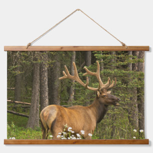 Wapitihert in fluweel, Canada Hangend Wandkleed
