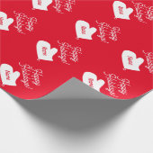 Wappapier met rode en witte ovendrukken cadeaupapier (Hoek)