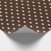 Wappapier met witte en bruine pols dot cadeaupapier (Hoek)