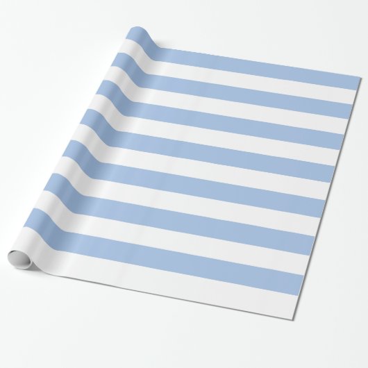 Wappapier met witte en lichte blauwe streping cadeaupapier (Uitgerold)