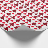Wappapier met witte en rode kerstboomstructuur cadeaupapier (Hoek)