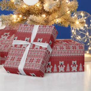 Wappapier voor kerstkerstcadeautjes met Koe Cadeaupapier