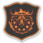 Wappen Dartboard Stier Darts Dartkunst Sticker (Voorkant)