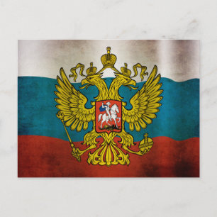 Wapperende vlag van Rusland Briefkaart