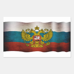 Wapperende vlag van Rusland Rechthoekige Sticker