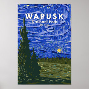 Wapusk Nationaal Park Noorderlicht Vintage Poster