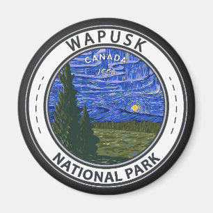 Wapusk National Park Canada Northern Lights Badge Magneet